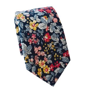 corbata algodon estampado floral