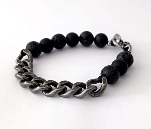 pulsera hombre cadena y piedras