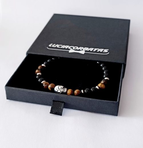 pulsera hombre cadena y piedras